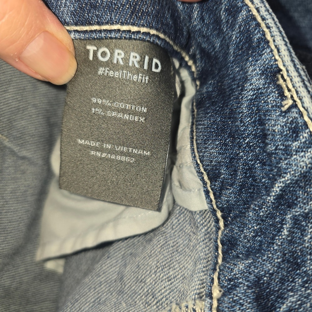 Torrid High Rise Carpenter Wide Leg Jeans Medium Wash Blue Denim Womens 16R - Picture 9 of 12